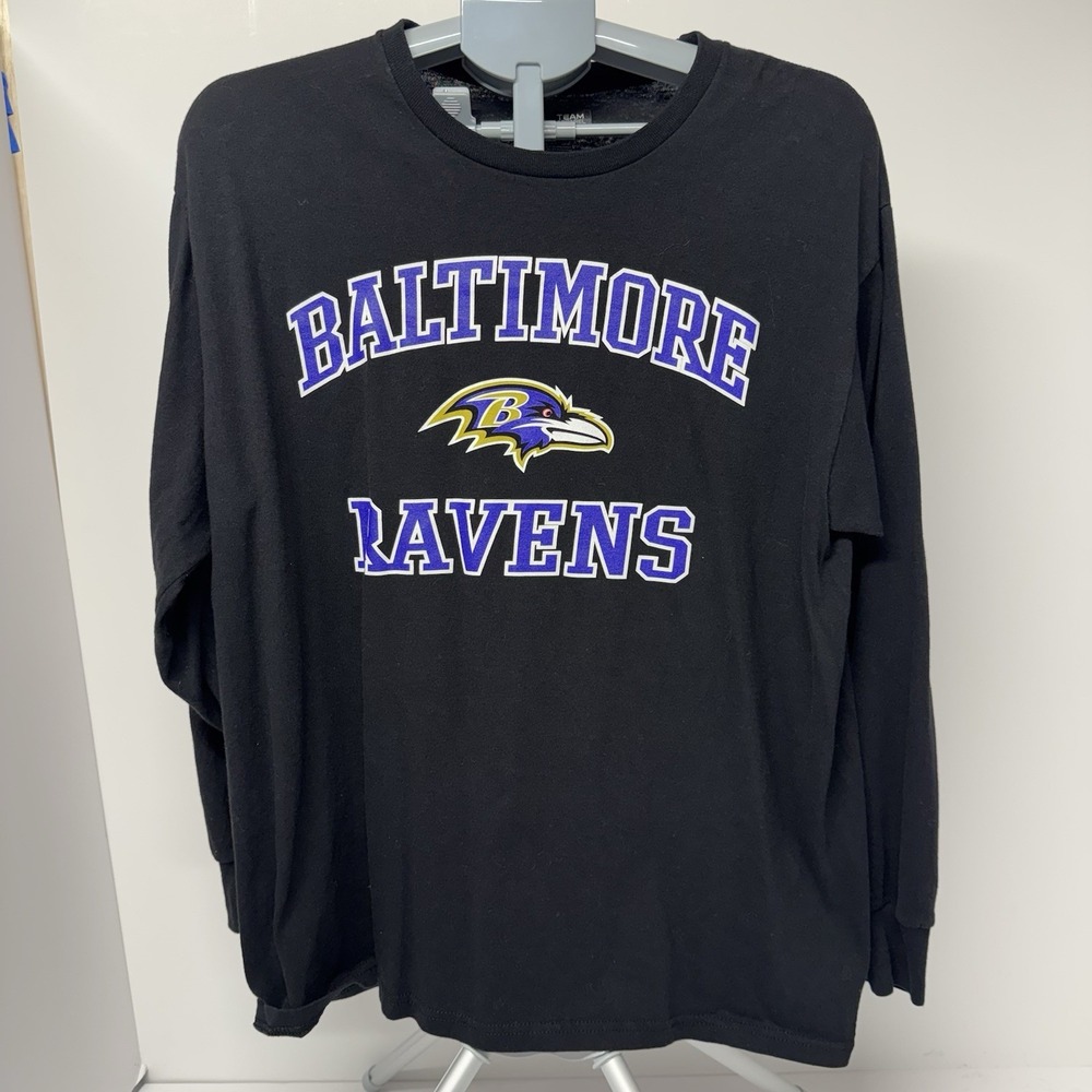 Team Apparel Baltimore Ravens NFL Men's L Black Long Sleeve Shirt